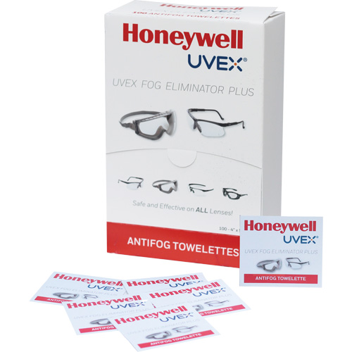 Lingettes antibu&eacute;e pour lunettes Uvex Fog Eliminator Plus, 4" x 5", Paquet de 100 MAS Chibougamau