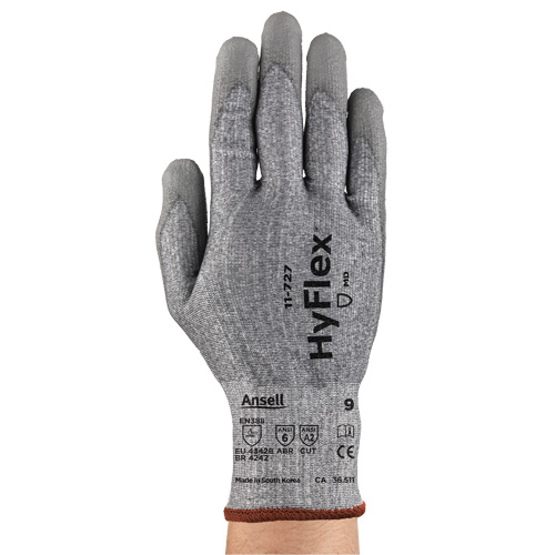 Gants r&eacute;sistant aux coupures HyFlex s&eacute;rie 11-727, Taille 8, Calibre 15, Rev&ecirc;tement Polyur&eacute;thane, Enveloppe en Intercept, ASTM ANSI niveau A2/EN 388 niveau B MAS Chibougamau
