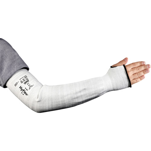 HyFlex&reg; 11-211 Series Narrow Cut Resistant Sleeve, Intercept, 18", ASTM ANSI Level A2/EN 388 Level 2, Grey MAS Chibougamau