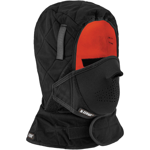 N-Ferno&reg; 3-Layer Winter Hard Hat Liner with Mouthpiece, Fleece Lining, One Size, Black MAS Chibougamau