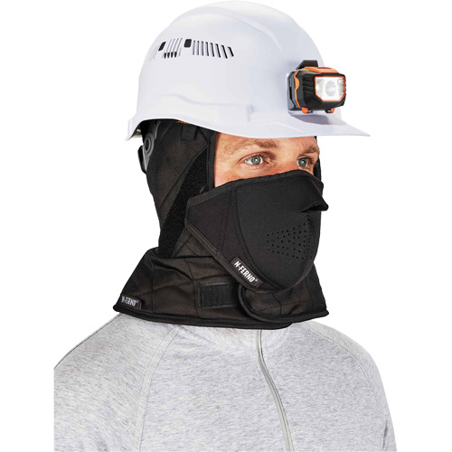 N-Ferno&reg; 3-Layer Winter Hard Hat Liner with Mouthpiece, Fleece Lining, One Size, Black MAS Chibougamau