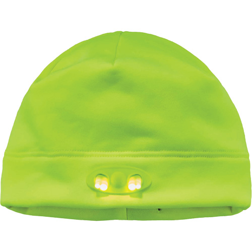 N-Ferno&reg; Skull Cap Beanie Hat with LED Lights, One Size, High-Visibility Lime Green MAS Chibougamau