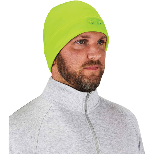 N-Ferno&reg; Skull Cap Beanie Hat with LED Lights, One Size, High-Visibility Lime Green MAS Chibougamau