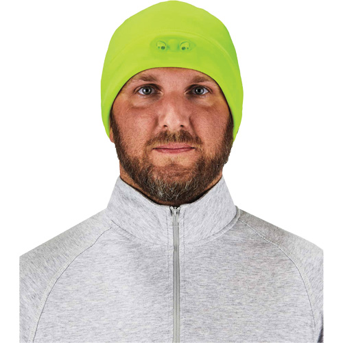 N-Ferno&reg; Skull Cap Beanie Hat with LED Lights, One Size, High-Visibility Lime Green MAS Chibougamau