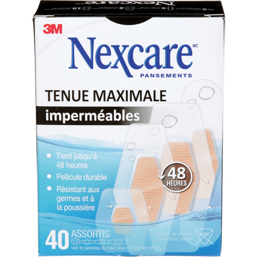 Nexcare Max-Hold Waterproof Bandages, Assorted, Plastic, Sterile MAS Chibougamau