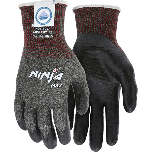 Gants r&eacute;sistant aux coupures Max Ninja, Taille Grand, Calibre 10, Rev&ecirc;tement Bipolym&egrave;re, Enveloppe en Dyneema, ASTM ANSI niveau A3 MAS Chibougamau