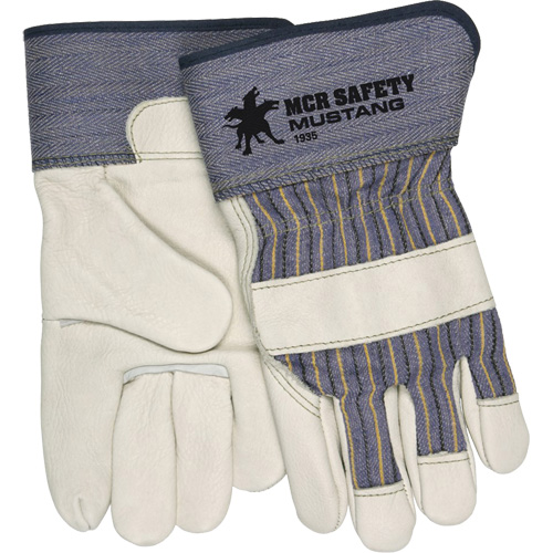 Mustang Fitters Gloves, Large, Grain Cowhide Palm, Fleece Inner Lining MAS Chibougamau