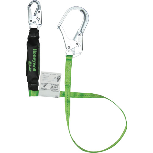 Miller&reg; HP Shock-Absorbing Lanyard, 6', Scaffold Hook Center, Locking Snap Hook Leg Ends, Polyester MAS Chibougamau