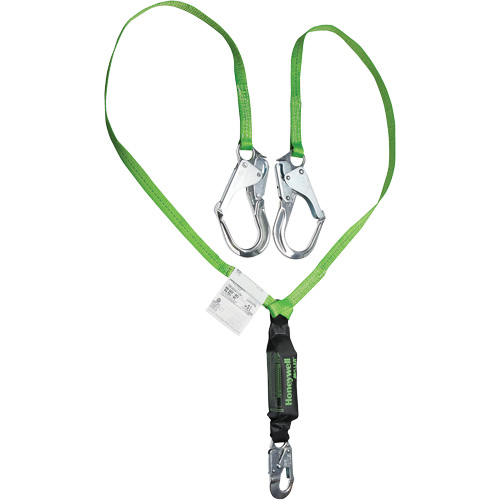 Miller&reg; HP Shock-Absorbing Lanyard, 6', Locking Rebar Hook Center, Locking Snap Hook Leg Ends, Polyester MAS Chibougamau