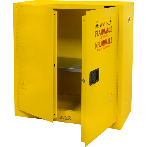 Flammable Storage Cabinet, 30 gal., 2 Door, 43" W x 44" H x 18" D MAS Chibougamau