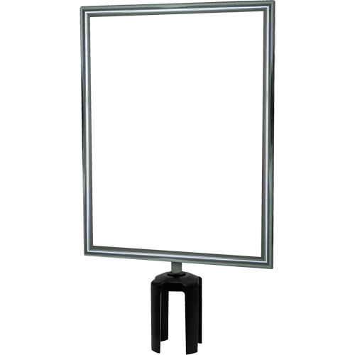 Heavy-Duty Vertical Sign Holder with Tensabarrier&reg; Post Adapter, Polished Chrome MAS Chibougamau
