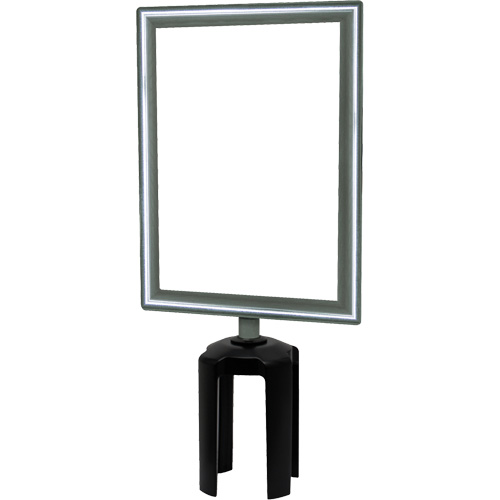 Heavy-Duty Vertical Sign Holder with Tensabarrier&reg; Post Adapter, Polished Chrome MAS Chibougamau