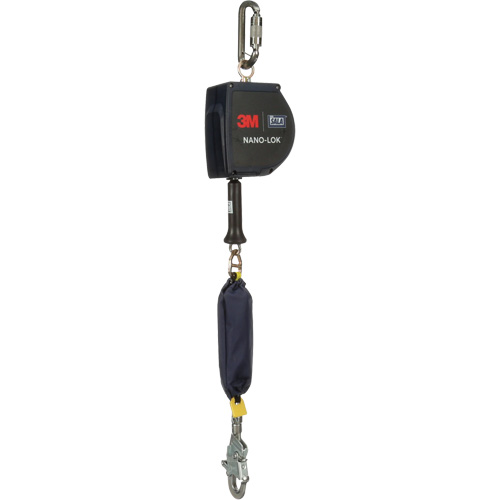 Cordage de s&eacute;curit&eacute; autor&eacute;tractable allong&eacute; Nano-Lok, 15', Acier inoxydable, Pivotant MAS Chibougamau