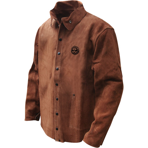 Veste de soudage en cuir fleur de vache refendu Gander Brand, Cuir, 4T-Grand, Brun MAS Chibougamau