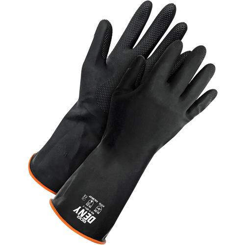 Deny Chemical Resistant Gloves, Size 9, 12" L, Rubber Latex, Flock-Lined Inner Lining, Winter Weight MAS Chibougamau