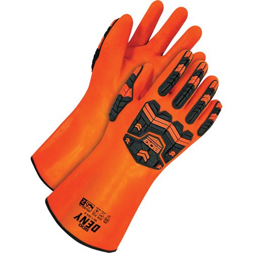 Deny Chemical Resistant Gloves, Size 9, 14" L, PVC, Terry Cloth Inner Lining MAS Chibougamau
