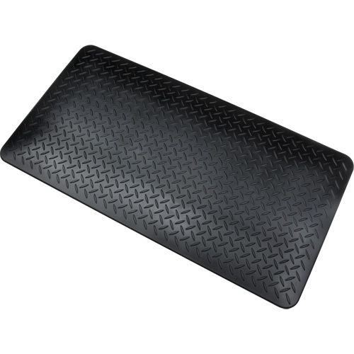 Tapis antifatigue, Losange, 1-2/3' x 3-1/4' x 3/4", Noir, Polyur&eacute;thane MAS Chibougamau