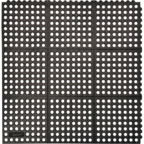 Tapis antifatigue &agrave; imbrication Cushion-Ease 550, &agrave; fentes, 3' x 3' x 3/4", Noir, Caoutchouc MAS Chibougamau