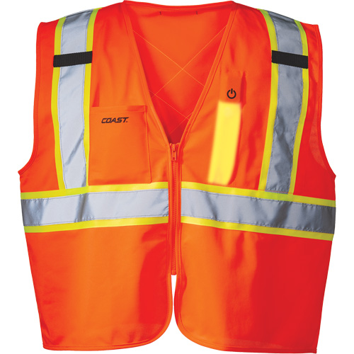 SV350 X-Back Safety Vest with Light, High Visibility Orange, Small, Polyester MAS Chibougamau