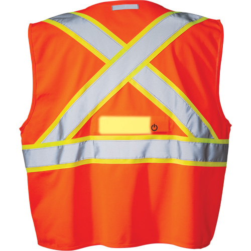 SV350 X-Back Safety Vest with Light, High Visibility Orange, Small, Polyester MAS Chibougamau