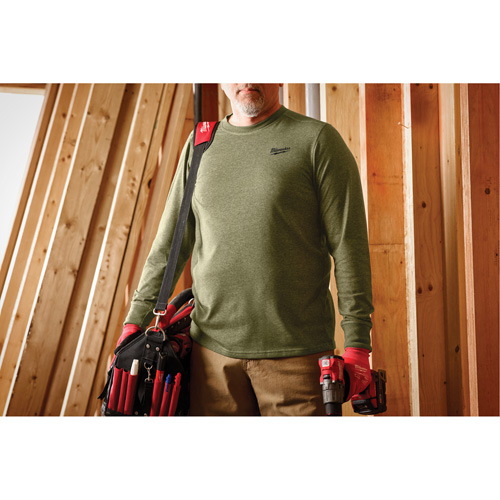 Hybrid Work Tee Shirt, Men's, Small, Green MAS Chibougamau