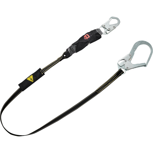 V-Series Welding Shock Absorbing Lanyard, 6', Snap Hook Center, Snap Hook Leg Ends, Kevlar&reg;/Nomex&reg; MAS Chibougamau