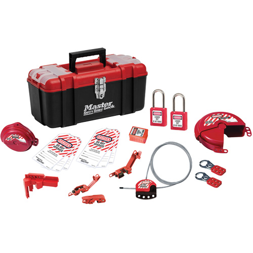 Trousse de cadenassage avec serrures en thermoplastique Zenex, Ensemble &eacute;lectrique/Vanne, 19 composants compris MAS Chibougamau