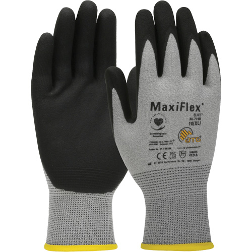 Gants compatibles avec les &eacute;crans tactiles ultral&eacute;gers ATG MaxiFlex Elite, Grand, R&ecirc;vetement Nitrile, Calibre 18, Enveloppe en Nylon MAS Chibougamau