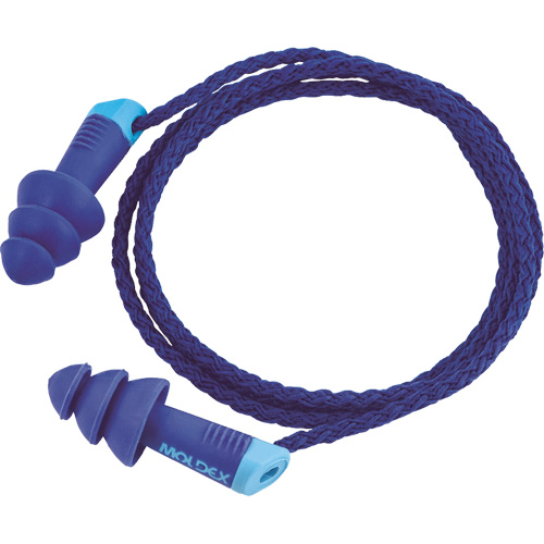 Bouchons d'oreilles r&eacute;utilisables et d&eacute;tectables Alphas, Avec cordon, Taille unique, Vrac - Sac en poly, NRR dB 27 MAS Chibougamau