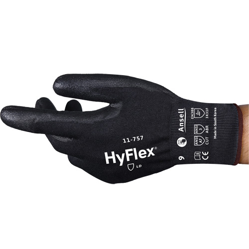 Gants r&eacute;sistant aux coupures Hyflex 11-757, Taille 8, Calibre 18, Rev&ecirc;tement Polyur&eacute;thane, Enveloppe en Intercept, ASTM ANSI niveau A7/EN 388 niveau F MAS Chibougamau