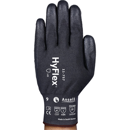 Gants r&eacute;sistant aux coupures Hyflex 11-757, Taille 8, Calibre 18, Rev&ecirc;tement Polyur&eacute;thane, Enveloppe en Intercept, ASTM ANSI niveau A7/EN 388 niveau F MAS Chibougamau