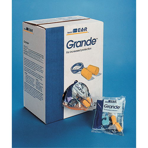 Bouchons d'oreilles classiques E-A-R, Vrac - Sac en poly, Grand, Avec cordon MAS Chibougamau