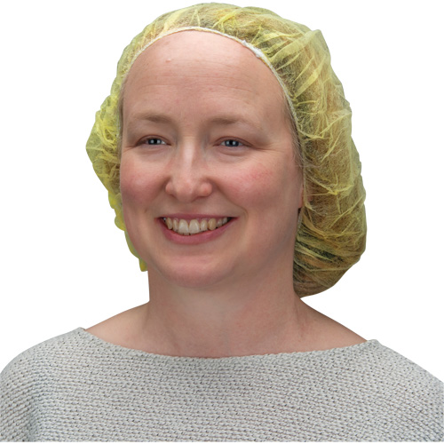 Bouffant Caps, Polypropylene, 21", Yellow MAS Chibougamau