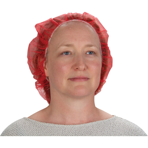 Bonnets bouffants, Polypropyl&egrave;ne, 21", Rouge MAS Chibougamau