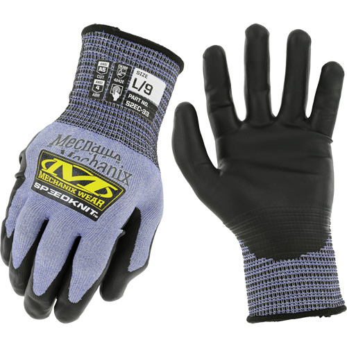 Speedknit S2EC33 Cut-Resistant Gloves, Size Medium/8, 18 Gauge, Urethane Coated, HPPE/Tungsten Shell, ASTM ANSI Level A5/EN 388 Level D MAS Chibougamau