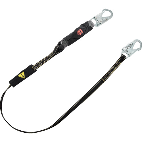 V-Series Welding Energy Absorbing Lanyard, 6', Snap Hook Center, Snap Hook Leg Ends, Kevlar&reg;/Metal/Nylon MAS Chibougamau