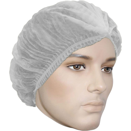 Bonnet bouffant pliss&eacute; Cova-Cap, Polypropyl&egrave;ne, 21", Blanc MAS Chibougamau