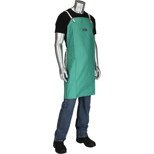 Tablier en satinette 100 % coton trait&eacute; FR Ironcat Dynamic, Salopette, Vert MAS Chibougamau