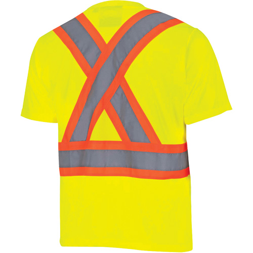 6991 Bird's-Eye Safety Shirt, Polyester, 3X-Large, High Visibility Lime-Yellow MAS Chibougamau
