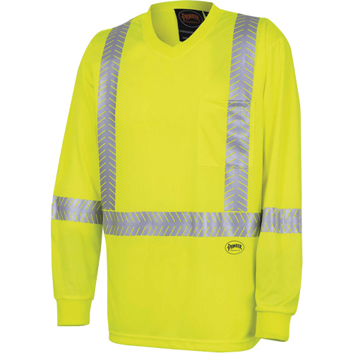 6905A Ultra-Cool Ultra-Breathable Long-Sleeved Safety Shirt, X-Small, High Visibility Lime-Yellow MAS Chibougamau