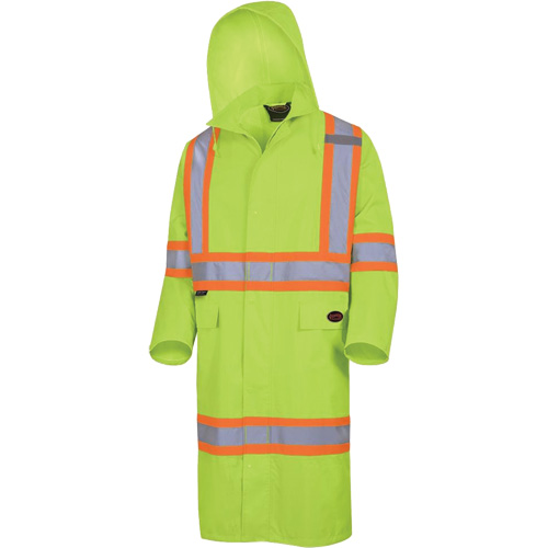 5631 The Rock 300D Waterproof Long Coat, Polyester, Small, High Visibility Lime-Yellow MAS Chibougamau