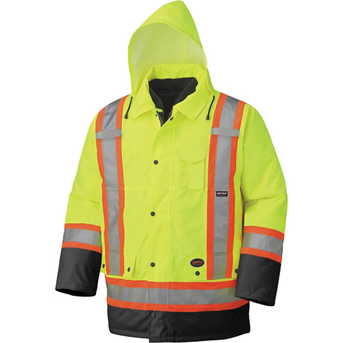 5021BB Manteau imperm&eacute;able 7 en 1, Jaune lime haute visibilit&eacute;, T-petit MAS Chibougamau
