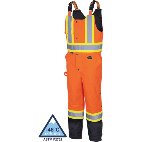 5040BB Salopettes matelass&eacute;es imperm&eacute;ables, Polyester, T-petit, Noir/Orange haute visibilit&eacute; MAS Chibougamau