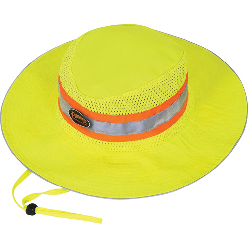 279 Chapeau de garde forestier avec sangle, Jaune lime haute visibilit&eacute;, Polyester MAS Chibougamau