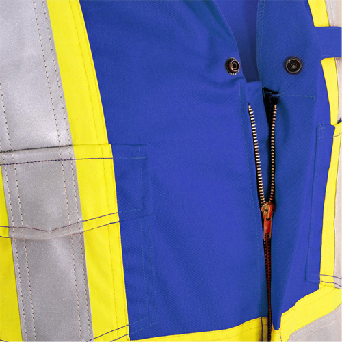 7706T Combinaison ignifuge FR-Tech avec fermetures &agrave; glissi&egrave;re aux jambes, Taille 40 (grand taille), Bleu royal, 9,7 cal/cm² MAS Chibougamau