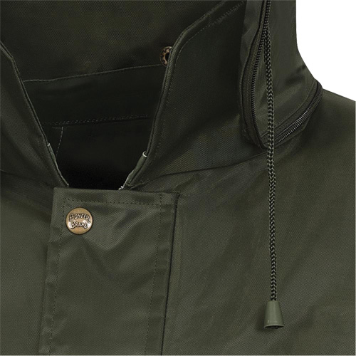 D8120J Manteau &agrave; capuchon ind&eacute;chirable Nailhead pour planteur d'arbres, Polyester/PVC, T-petit, Vert MAS Chibougamau