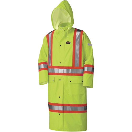 5897 Manteau long imperm&eacute;able et ignifuge, Grand, Jaune lime haute visibilit&eacute; MAS Chibougamau