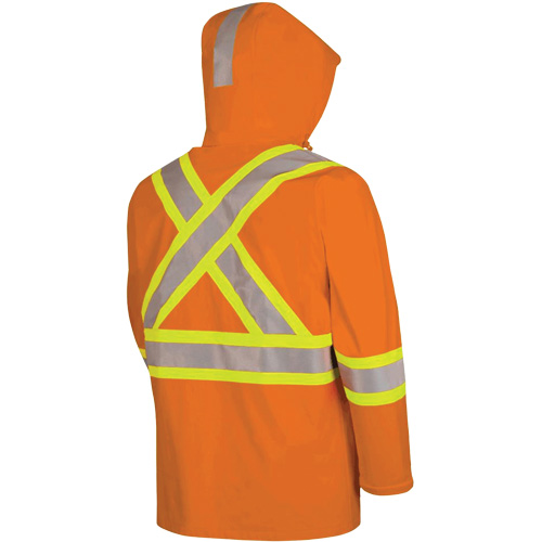 5880 Manteau de pluie ignifuge et protection contre les &eacute;clats d'arc &eacute;lectrique, T-petit, Orange haute visibilit&eacute;, 10 cal/cm² MAS Chibougamau