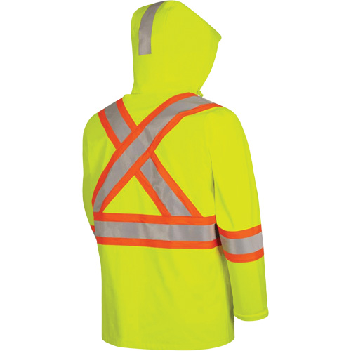 5881 Manteau de pluie ignifuge et protection contre les &eacute;clats d'arc &eacute;lectrique, T-petit, Jaune haute visibilit&eacute;, 10 cal/cm² MAS Chibougamau