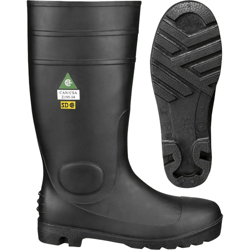 1022 Safety Boots, PVC, Steel Toe, Size 10, Puncture Resistant Sole MAS Chibougamau